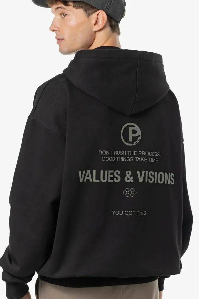 Men Pegador Hoodies Clinton Oversized Sweat Jacket Washed Black Men Pegador Hoodies Clinton Oversized Sweat Jacket Washed Black