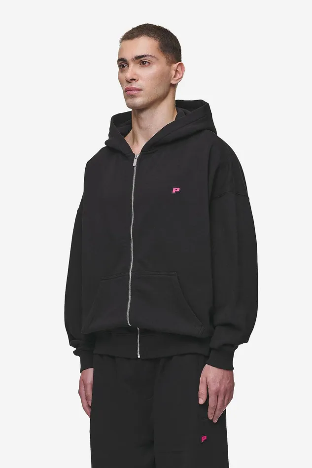 Men Pegador Hoodies Leono Boxy Sweat Jacket Washed Black Virtual Pink Gum Men Pegador Hoodies Leono Boxy Sweat Jacket Washed Black Virtual Pink Gum