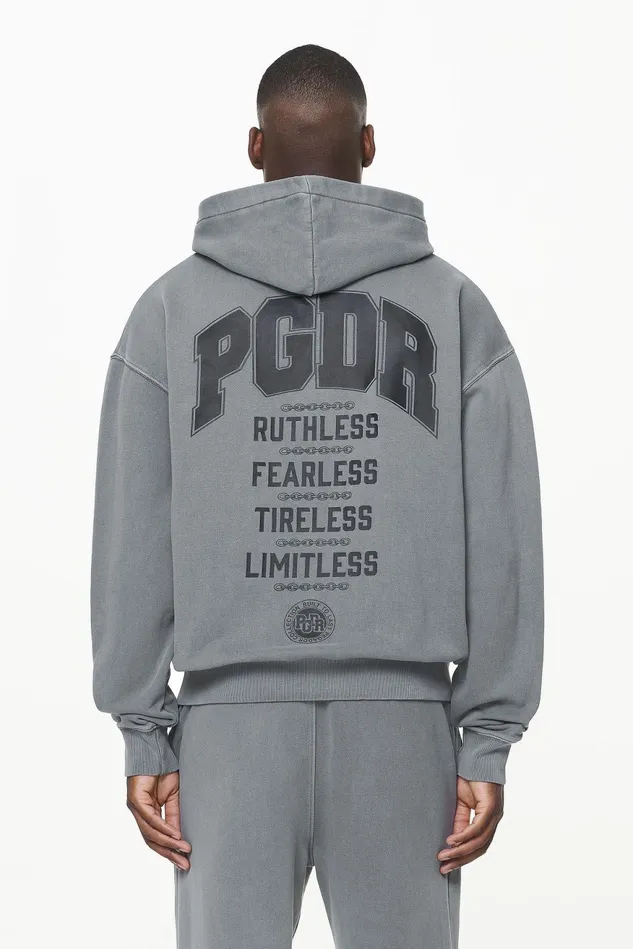 Men Pegador Hoodies Orsett Oversized Sweat Jacket Vintage Grey