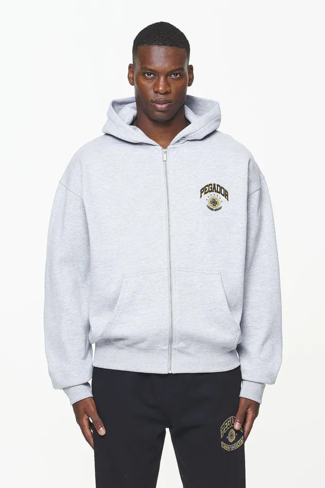 Men Pegador Hoodies Smith Oversized Sweat Jacket Grey Melange Men Pegador Hoodies Smith Oversized Sweat Jacket Grey Melange