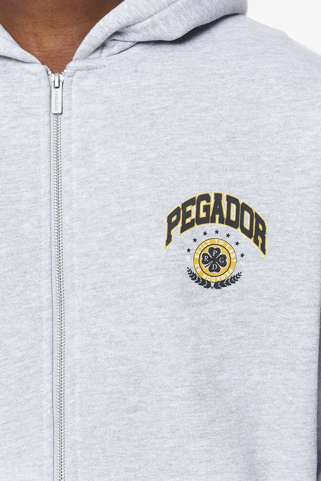 Men Pegador Hoodies Smith Oversized Sweat Jacket Grey Melange Men Pegador Hoodies Smith Oversized Sweat Jacket Grey Melange