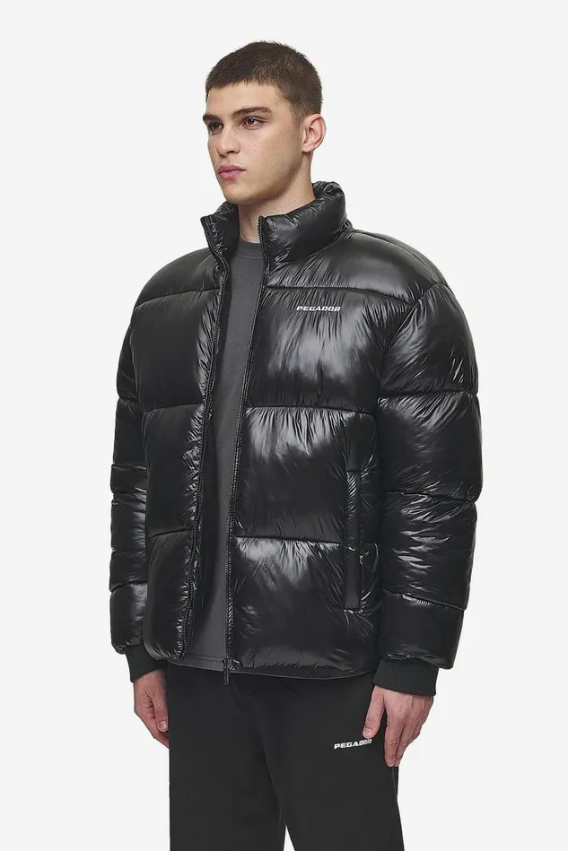 Men Pegador Jacken Solin Light Glossy Puffer Jacket Black