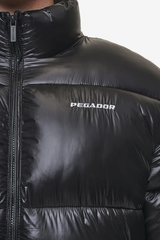 Men Pegador Jacken Solin Light Glossy Puffer Jacket Black