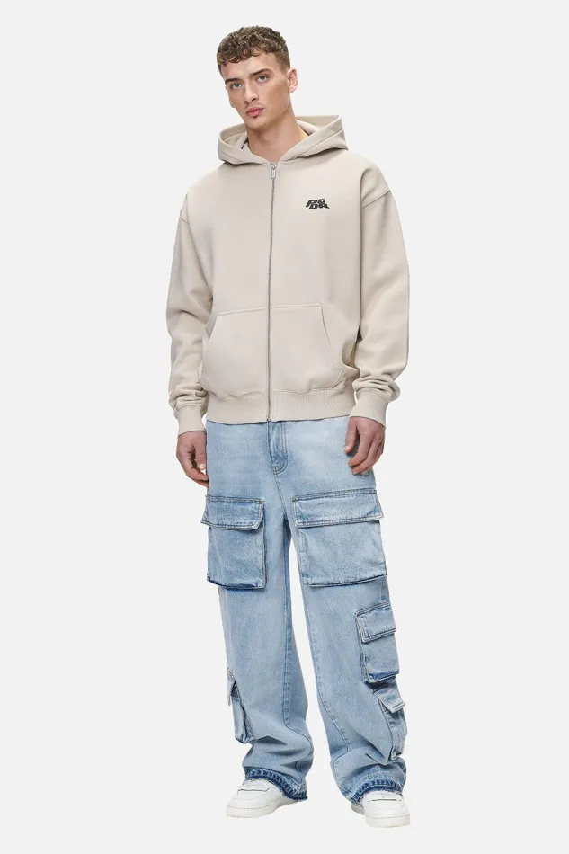 Men Pegador Jeans Lark Loose Cargo Jeans Washed Bright Blue