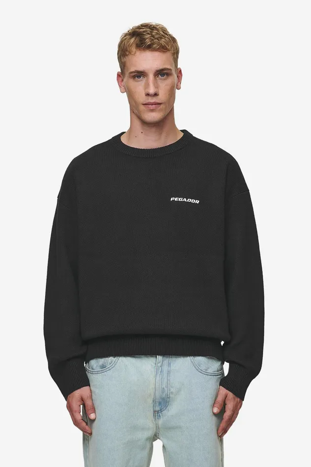 Men Pegador Knitwear Logo Oversized Knit Sweater Black