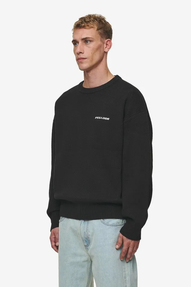 Men Pegador Knitwear Logo Oversized Knit Sweater Black Men Pegador Knitwear Logo Oversized Knit Sweater Black