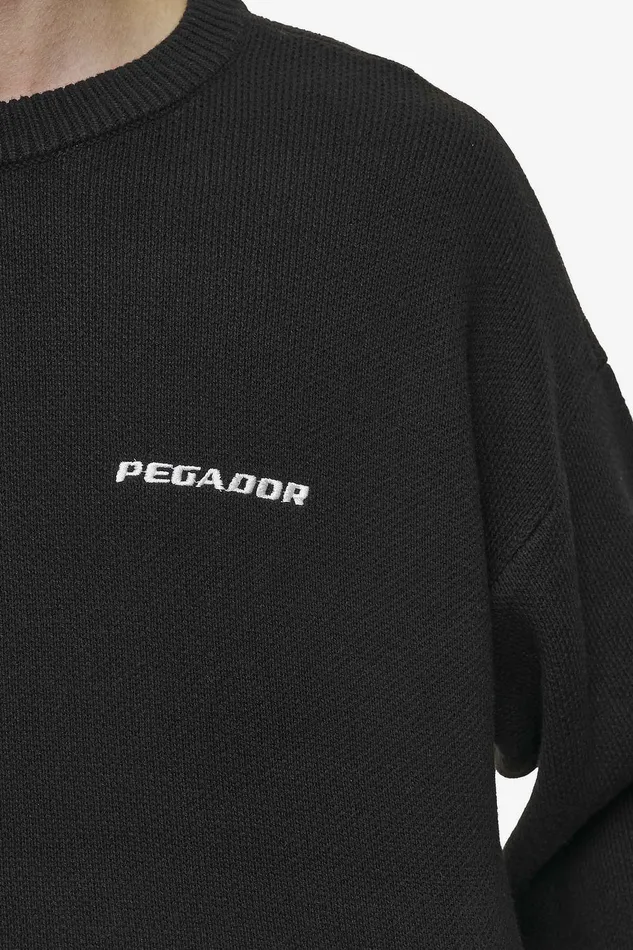 Men Pegador Knitwear Logo Oversized Knit Sweater Black Men Pegador Knitwear Logo Oversized Knit Sweater Black