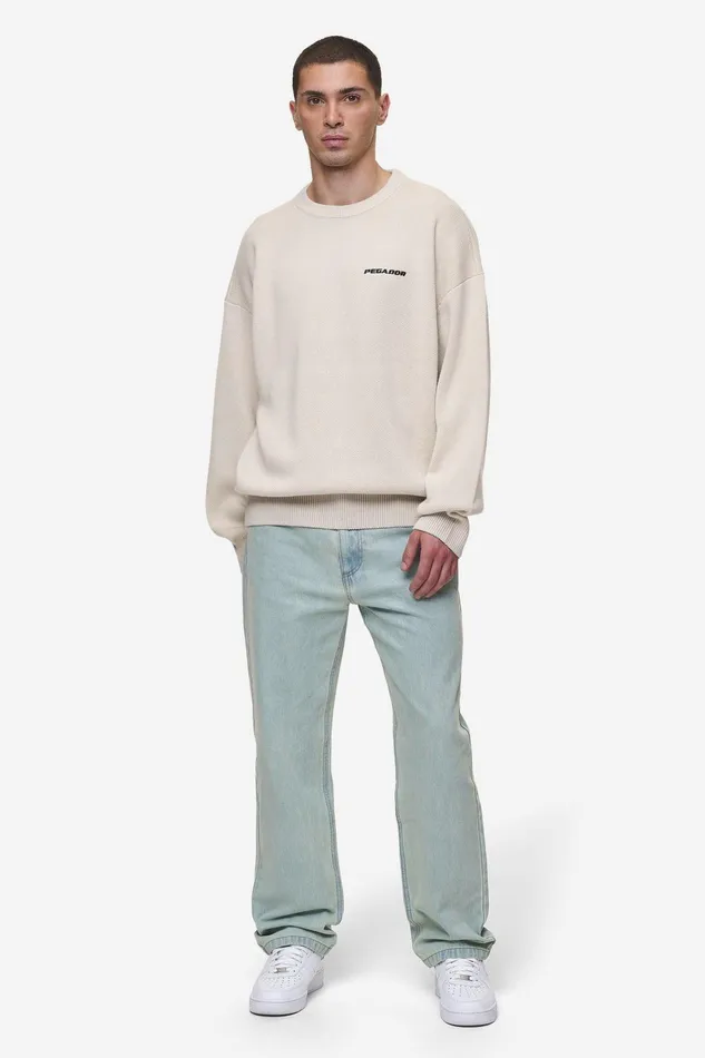 Men Pegador Sweaters Logo Oversized Knit Sweater Light Beige Men Pegador Sweaters Logo Oversized Knit Sweater Light Beige