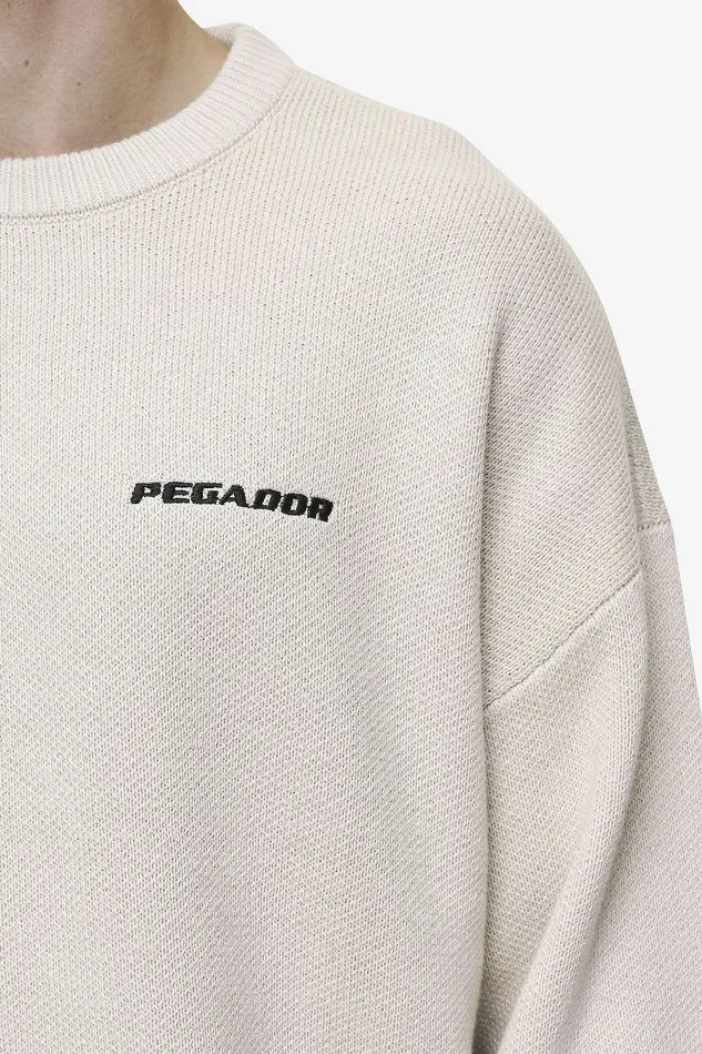 Men Pegador Sweaters Logo Oversized Knit Sweater Light Beige Men Pegador Sweaters Logo Oversized Knit Sweater Light Beige