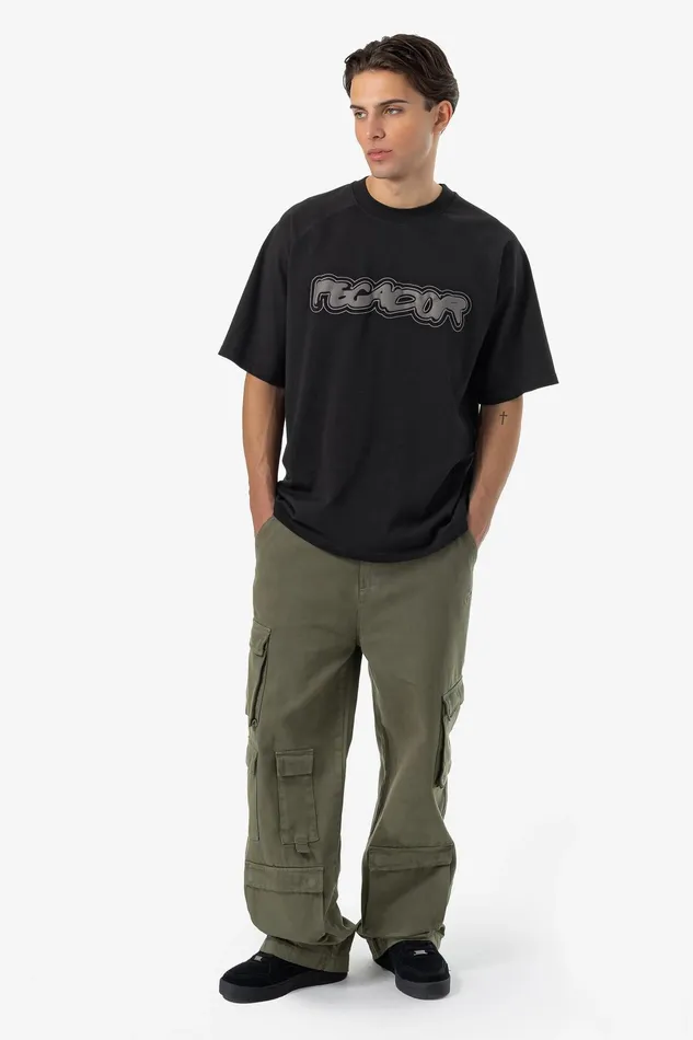 Men Pegador Tees Anclar Oversized Raglan Tee Washed Black Men Pegador Tees Anclar Oversized Raglan Tee Washed Black
