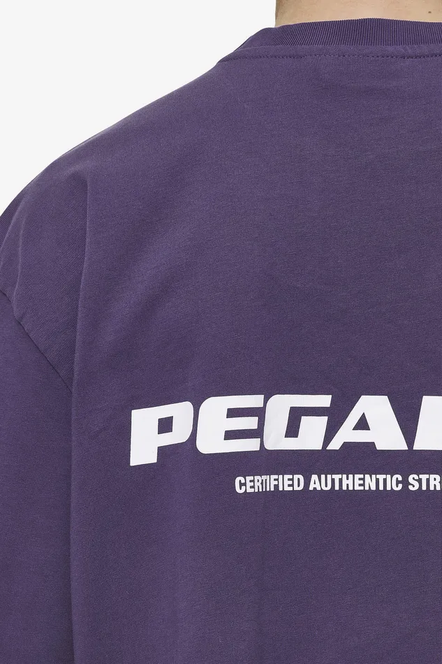 Men Pegador Tees Colne Logo Oversized Tee Washed Deep Purple White Men Pegador Tees Colne Logo Oversized Tee Washed Deep Purple White