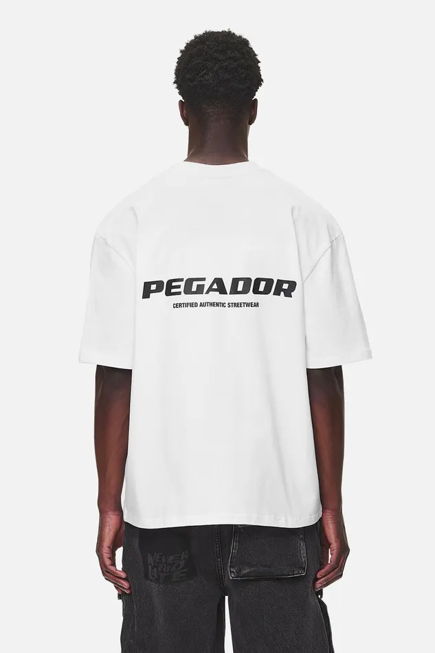 Men Pegador Tees Colne Logo Oversized Tee White