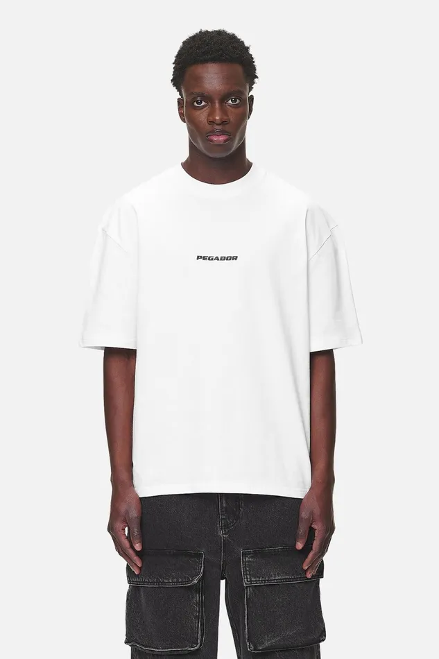 Men Pegador Tees Colne Logo Oversized Tee White Men Pegador Tees Colne Logo Oversized Tee White