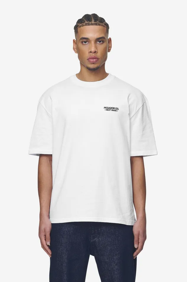 Men Pegador Tees Fallon Oversized Tee White Men Pegador Tees Fallon Oversized Tee White