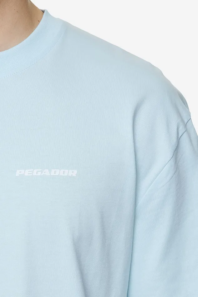 Men Pegador Tees Logo Oversized Tee Washed Baby Blue White Gum Men Pegador Tees Logo Oversized Tee Washed Baby Blue White Gum