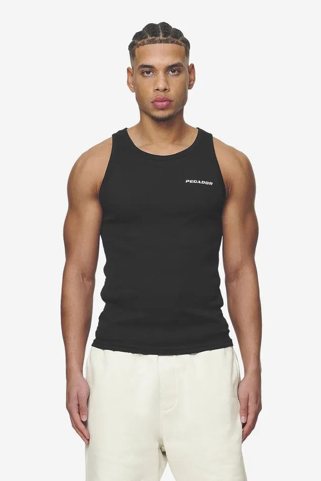 Men Pegador Tees Logo Rib Undershirt Black