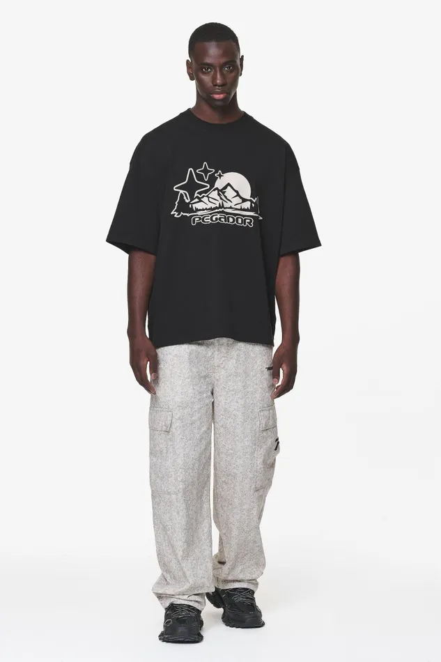 Men Pegador Tees Pansy Boxy Tee Black Men Pegador Tees Pansy Boxy Tee Black
