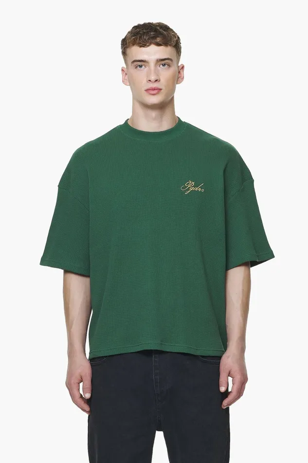 Men Pegador Tees Quat Waffle Boxy Tee Vintage Washed British Green