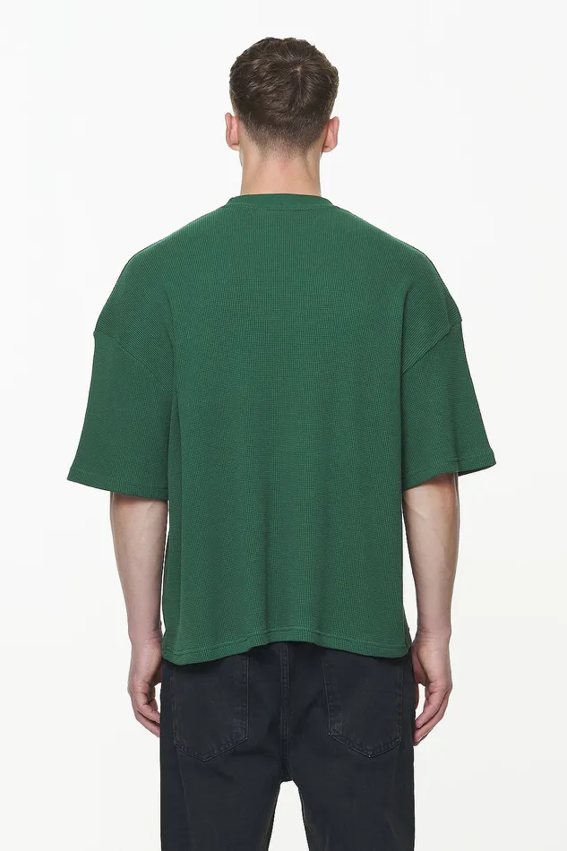 Men Pegador Tees Quat Waffle Boxy Tee Vintage Washed British Green