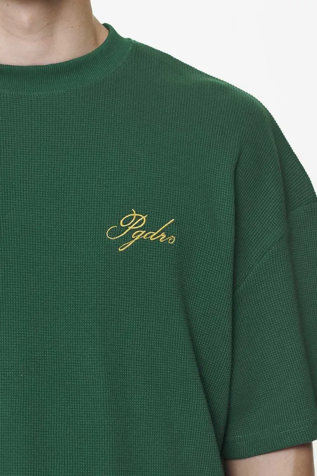 Men Pegador Tees Quat Waffle Boxy Tee Vintage Washed British Green