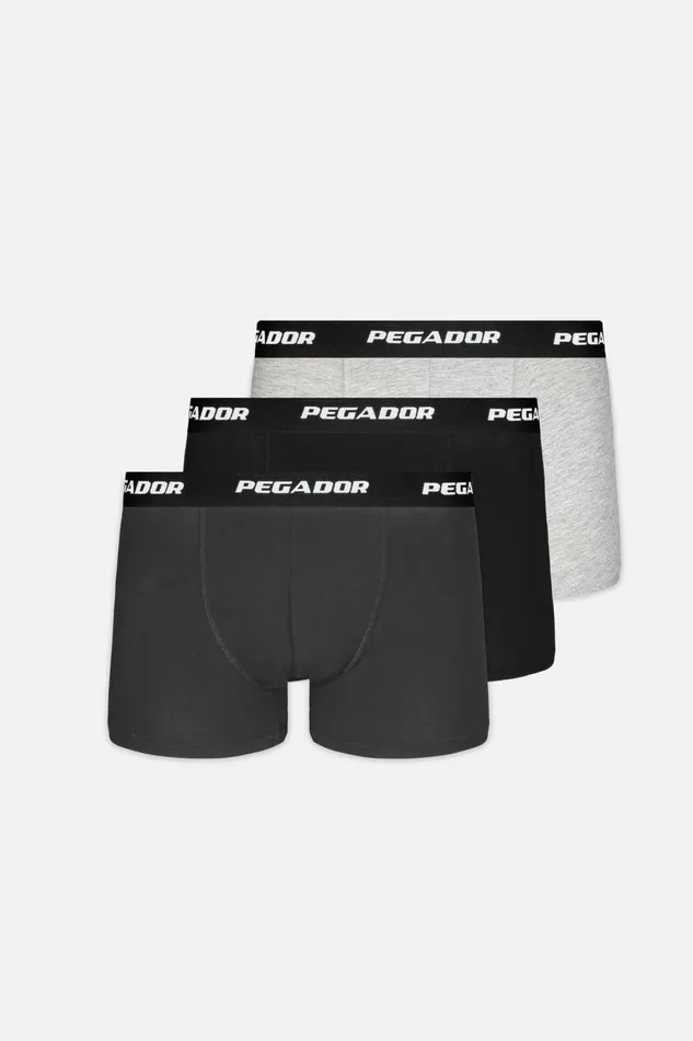 Men Pegador Underwear Tantun Boxershorts 3 Pack Grey Melange Black Anthracite