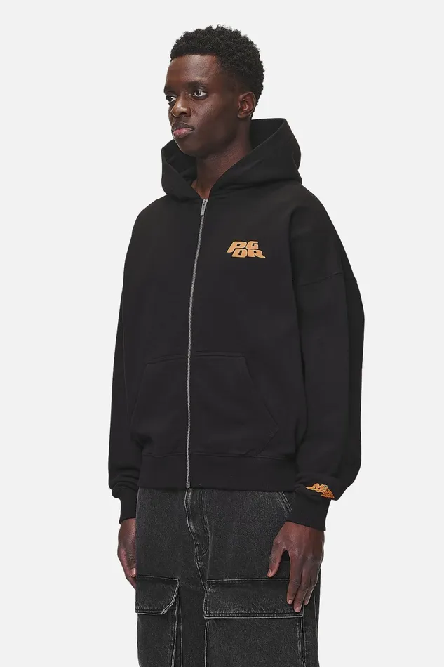 Men Pegador Zip Hoodies Astor Boxy Sweat Jacket Washed Black