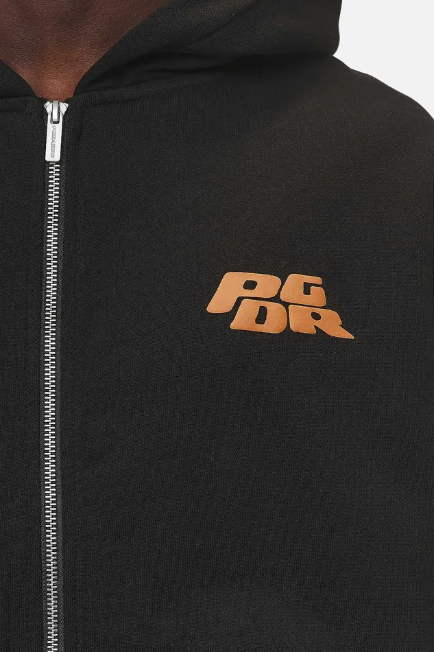 Men Pegador Zip Hoodies Astor Boxy Sweat Jacket Washed Black