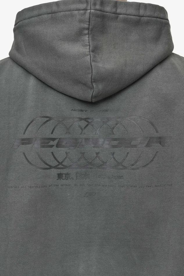 Men Pegador Zip Hoodies Lance Oversized Sweat Jacket Vintage Anthracite Men Pegador Zip Hoodies Lance Oversized Sweat Jacket Vintage Anthracite