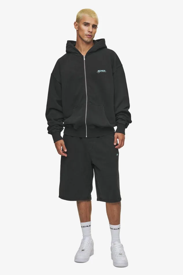 Men Pegador Zip Hoodies Patino Oversized Sweat Jacket Vintage Black Men Pegador Zip Hoodies Patino Oversized Sweat Jacket Vintage Black