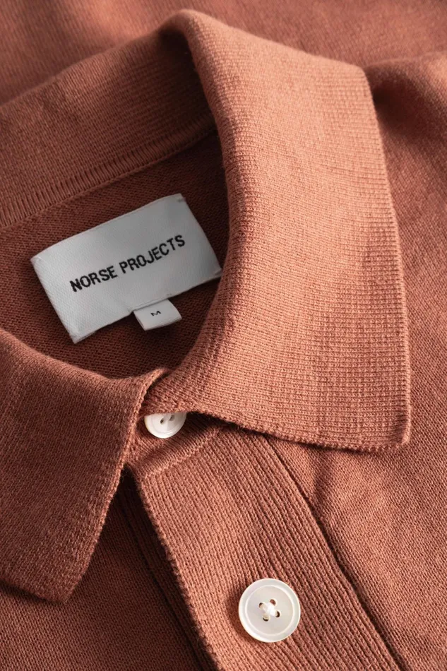 Men Rollo Cotton Linen SS Shirt Red Clay Norse Projects Shirting