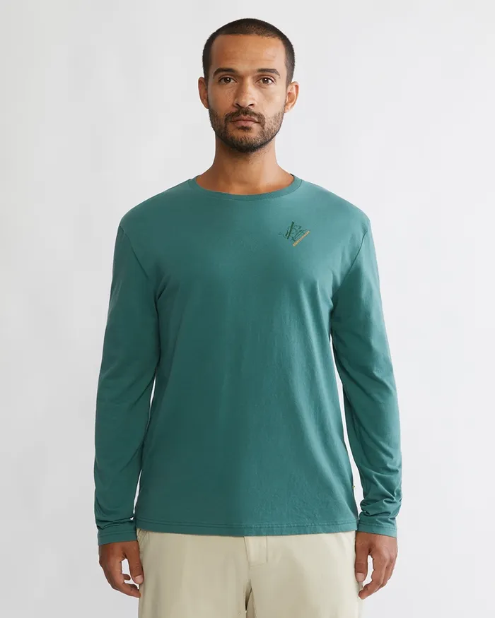 Men Runa Endeavour Long Sleeve Tee Frost Green Klttermusen TShirts