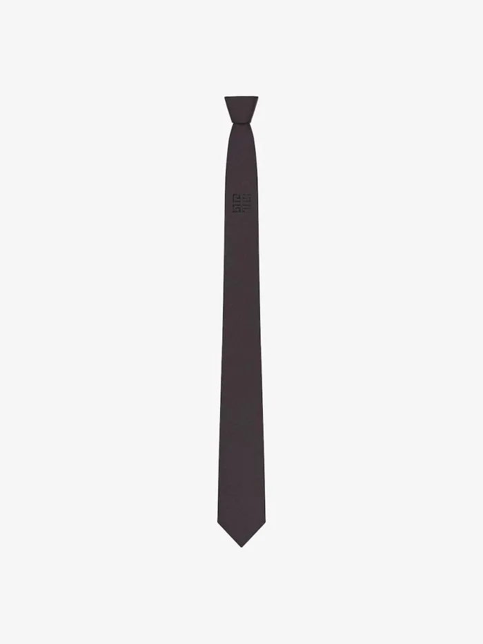 Men Scarves and Ties Givenchy 4G Tie In Silk With Rhinestones Black