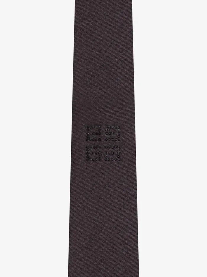 Men Scarves and Ties Givenchy 4G Tie In Silk With Rhinestones Black Men Scarves and Ties Givenchy 4G Tie In Silk With Rhinestones Black