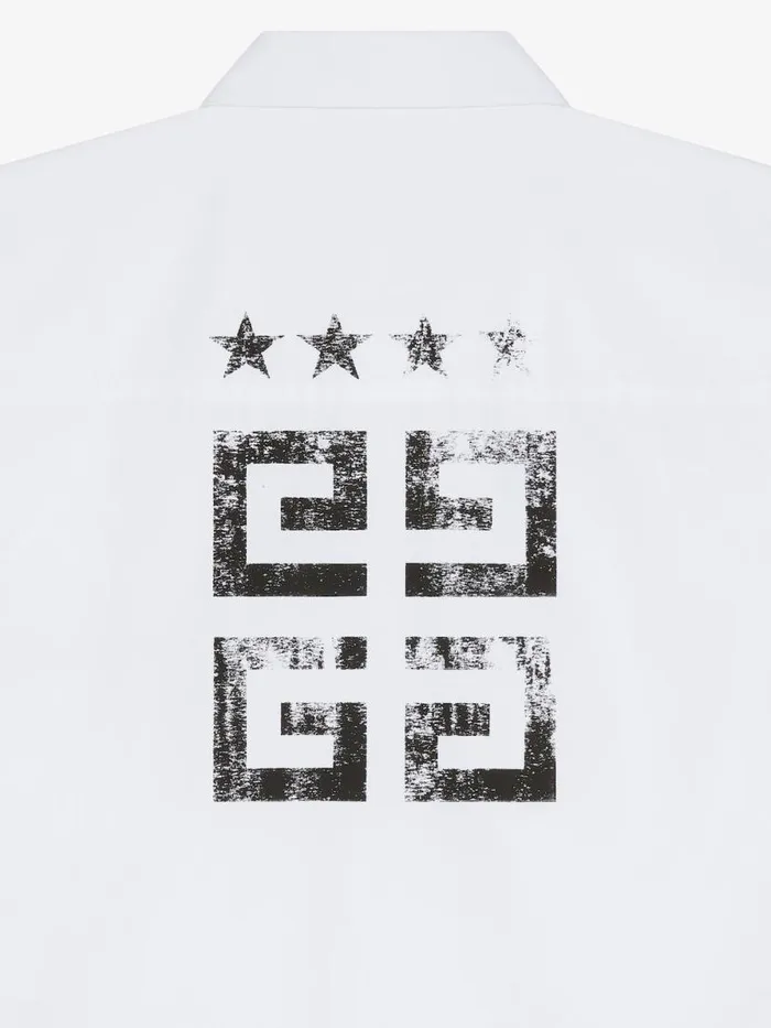 Men Shirts Givenchy 4G Stars Shirt In Poplin White