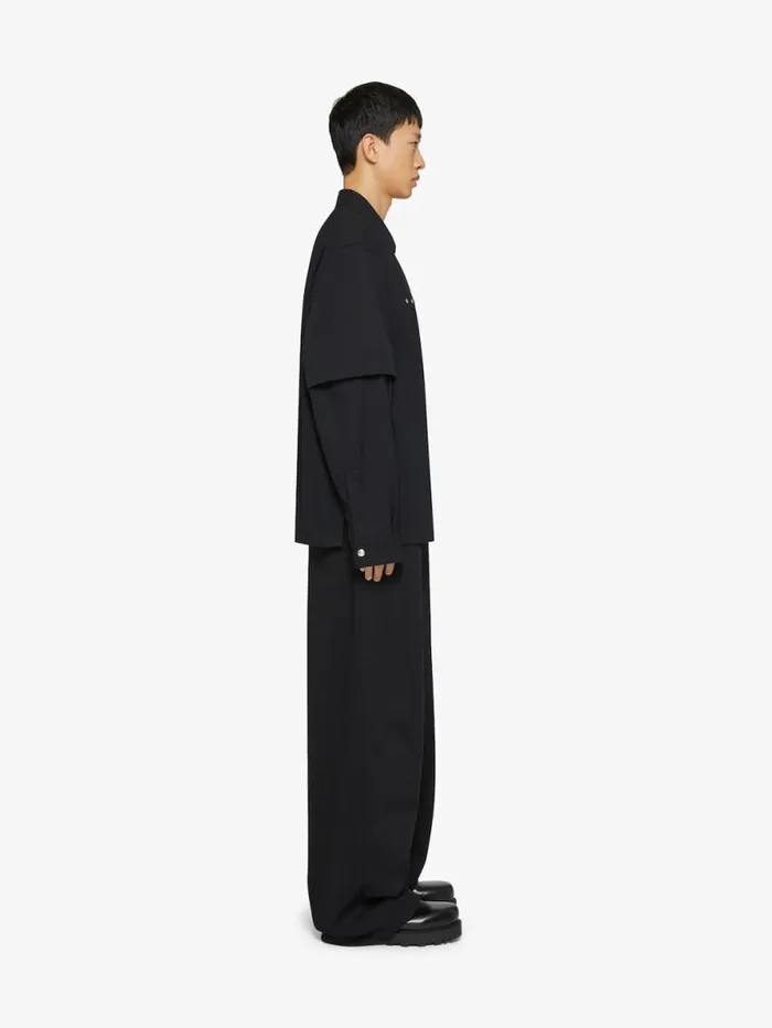 Men Shirts Givenchy Shirt In Cotton With Metal Details Black