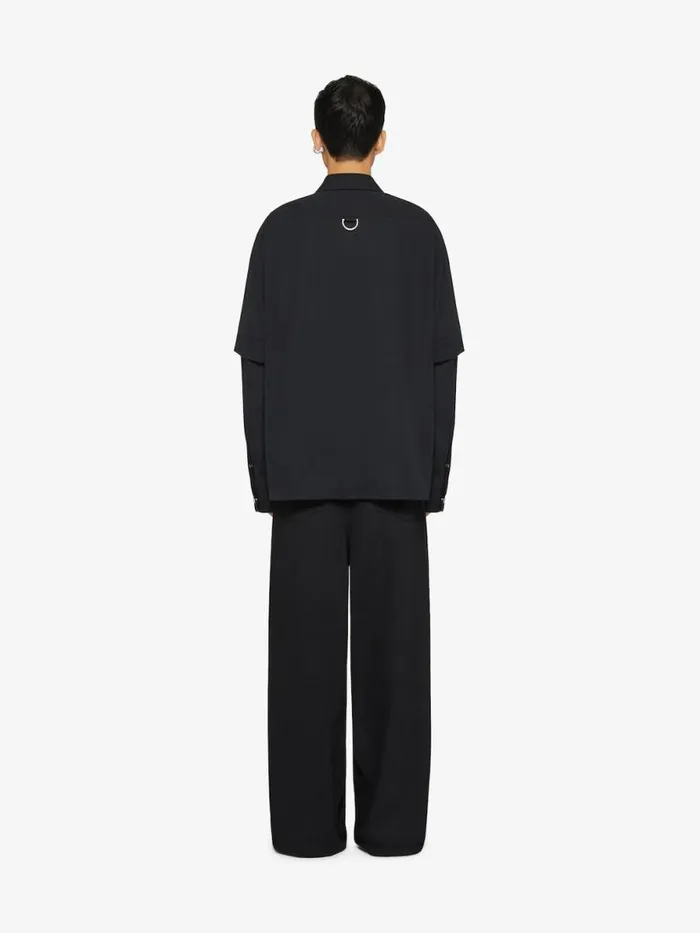 Men Shirts Givenchy Shirt In Cotton With Metal Details Black