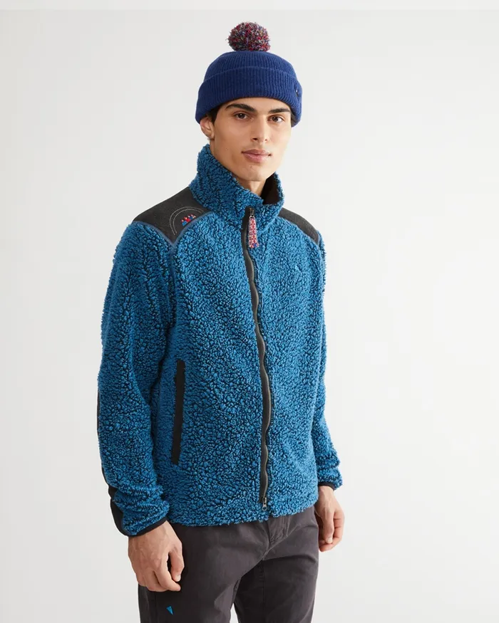 Men Skoll Zip Britta Britta MarakattLabba Cobolt Blue Klttermusen Fleeces and Sweaters