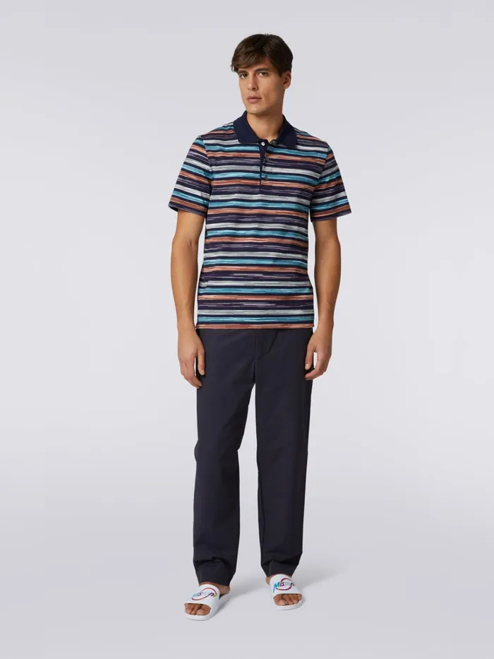 Men Slub Cotton Jersey Polo Shirt Multicoloured Missoni Polos and Tshirts Men Slub Cotton Jersey Polo Shirt Multicoloured Missoni Polos and Tshirts