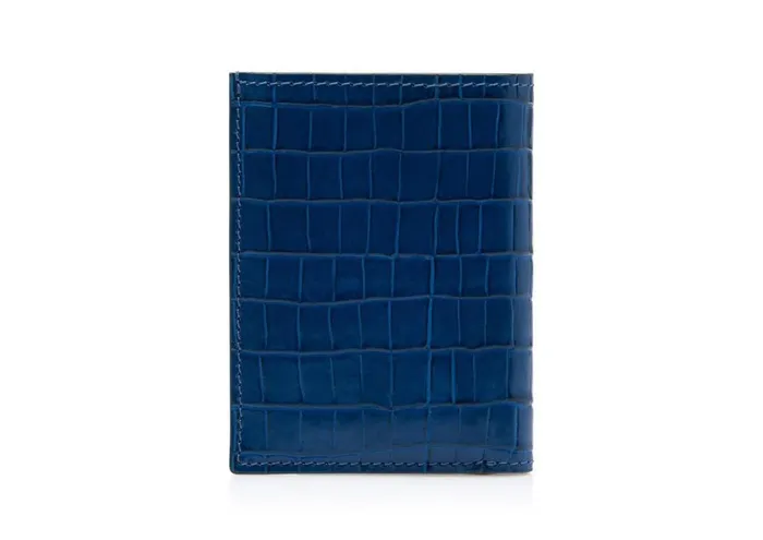 Men Small Leather Goods Tom Ford Glossy Printed Croc Folding Cardholder Men Small Leather Goods Tom Ford Glossy Printed Croc Folding Cardholder