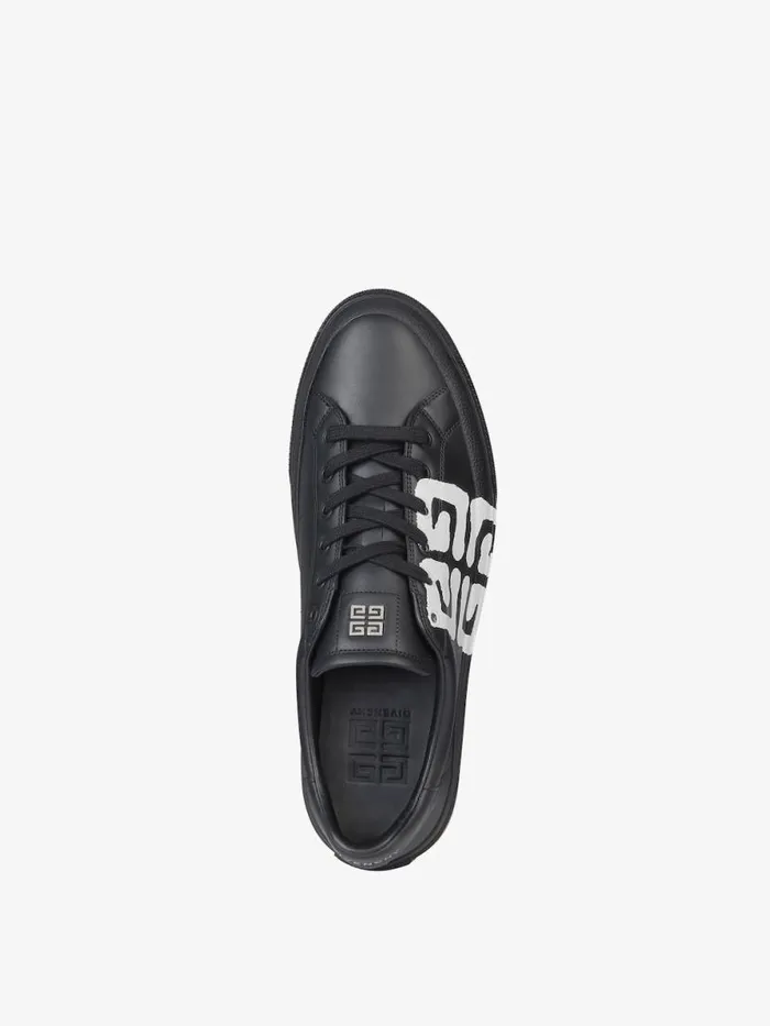 Men Sneakers Givenchy City Sport Sneakers In Leather With Tag Effect 4G Print Blackwhite Men Sneakers Givenchy City Sport Sneakers In Leather With Tag Effect 4G Print Blackwhite