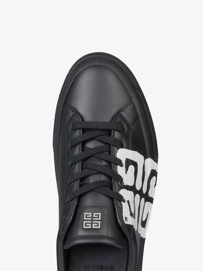 Men Sneakers Givenchy City Sport Sneakers In Leather With Tag Effect 4G Print Blackwhite Men Sneakers Givenchy City Sport Sneakers In Leather With Tag Effect 4G Print Blackwhite