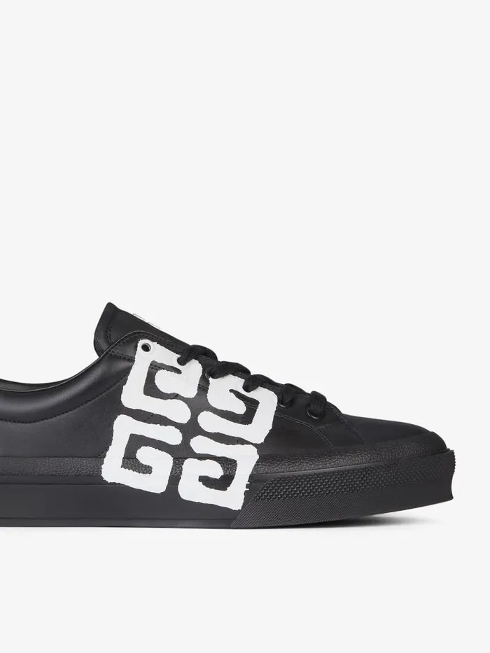 Men Sneakers Givenchy City Sport Sneakers In Leather With Tag Effect 4G Print Blackwhite Men Sneakers Givenchy City Sport Sneakers In Leather With Tag Effect 4G Print Blackwhite