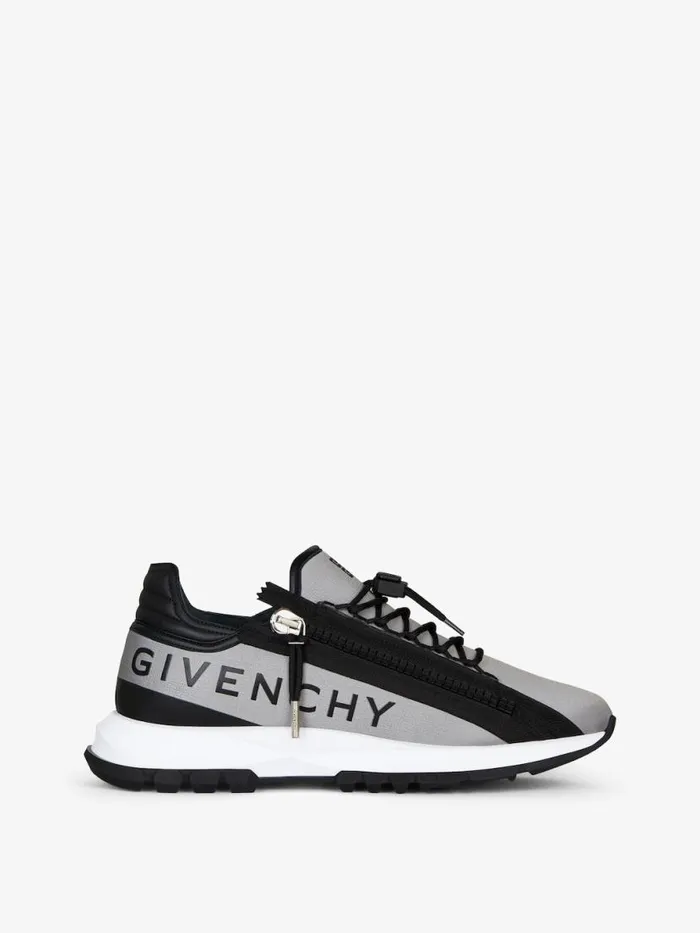 Men Sneakers Givenchy Spectre Runner Sneakers In 4G Synthetic Fiber With Zip Greyblack