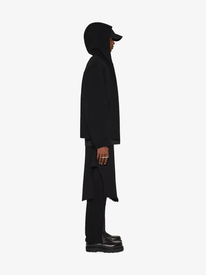 Men Sweatshirts and Hoodies Givenchy Hoodie In Double Face Wool And Cashmere Black