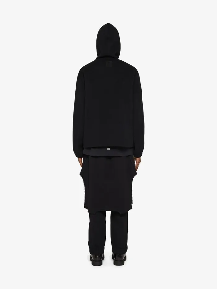 Men Sweatshirts and Hoodies Givenchy Hoodie In Double Face Wool And Cashmere Black