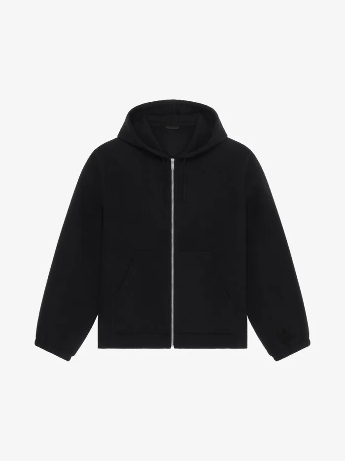 Men Sweatshirts and Hoodies Givenchy Hoodie In Double Face Wool And Cashmere Black
