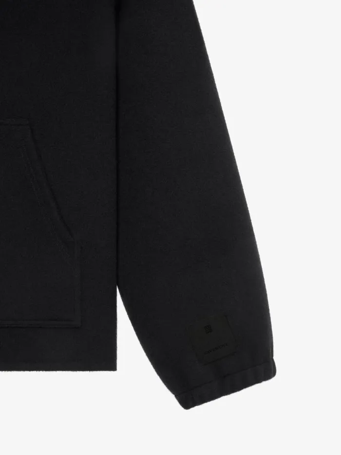 Men Sweatshirts and Hoodies Givenchy Hoodie In Double Face Wool And Cashmere Black