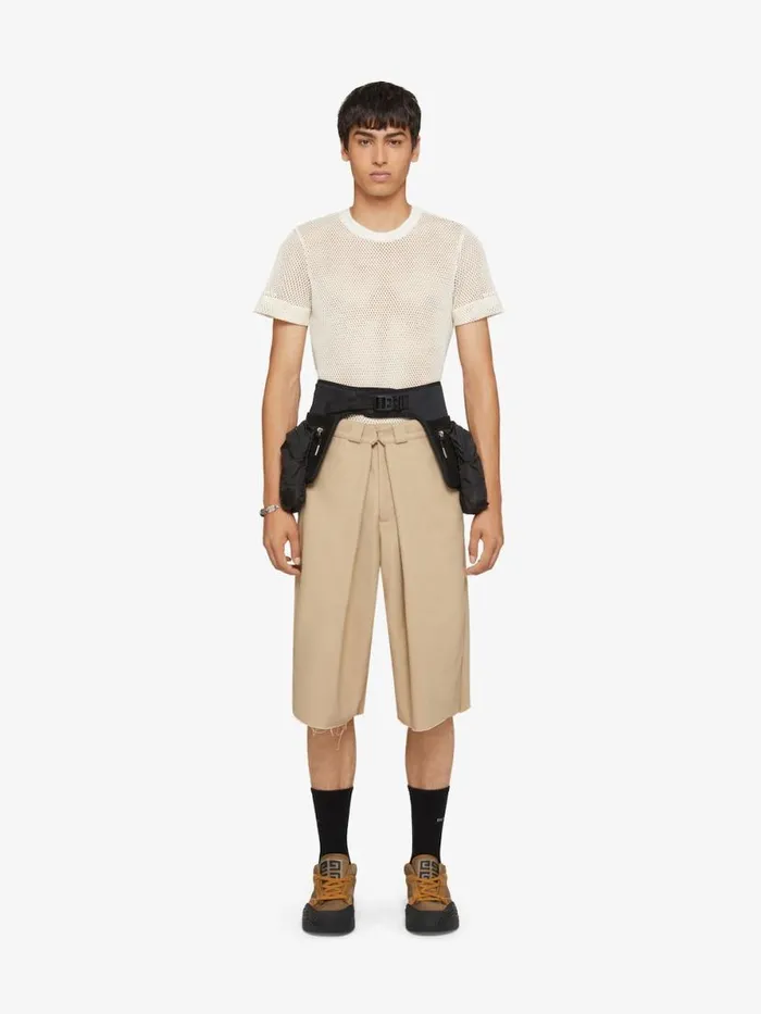 Men TShirts Givenchy Extra Slim Fit Tshirt In Mesh Off White