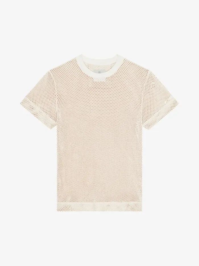 Men TShirts Givenchy Extra Slim Fit Tshirt In Mesh Off White