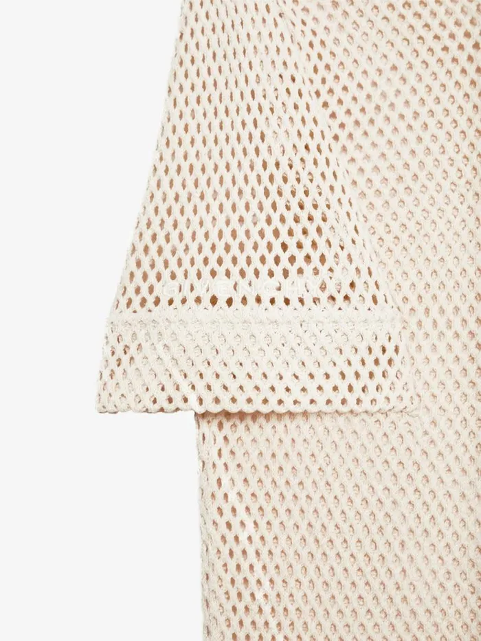 Men TShirts Givenchy Extra Slim Fit Tshirt In Mesh Off White